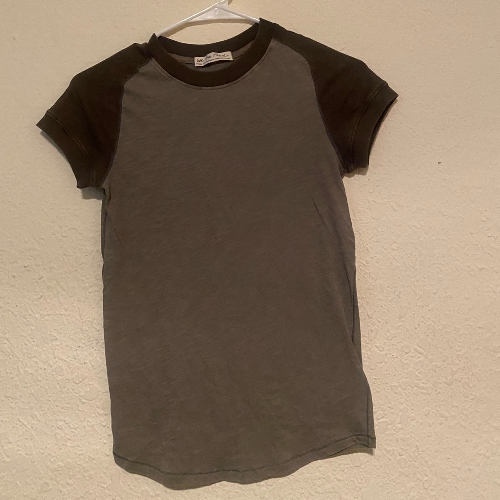 Free People green baseball t-shirt. Size small